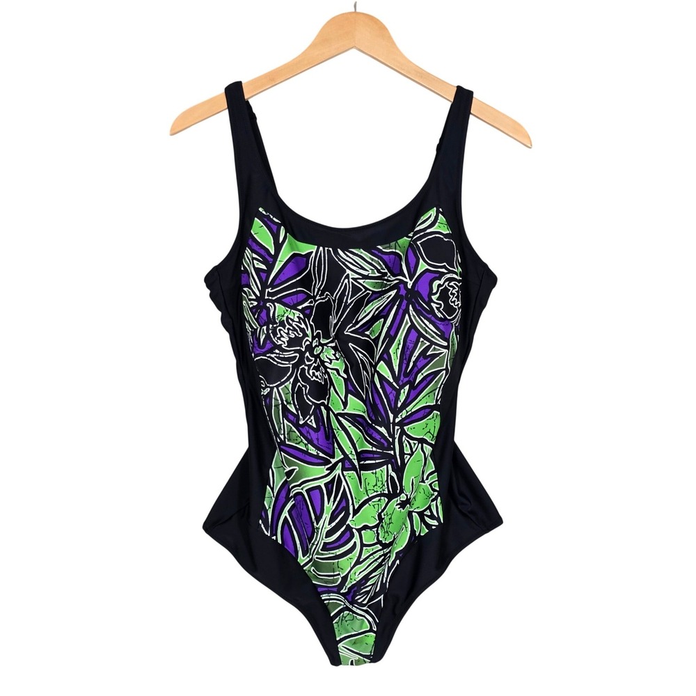 Anita Care Women's Floral One Piece Post Mastectomy Swimsuit Black Green 20